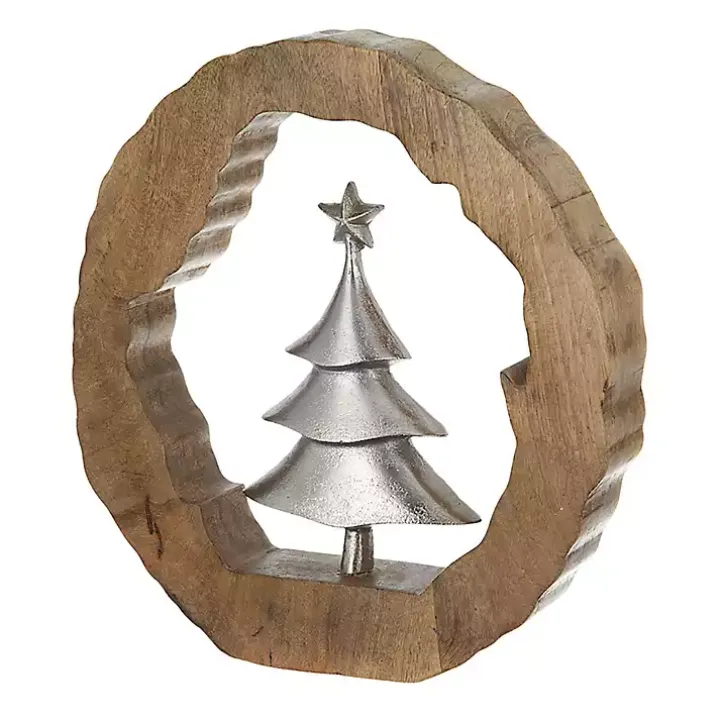 Silver Christmas Tree Wooden Frame Decoration