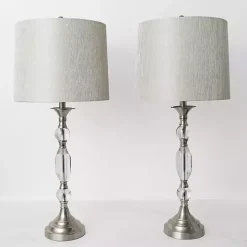 Silver Crystal Table Lamp, Set of 2
