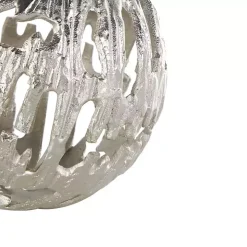 Silver Cut-Out Metal Orbs, Set of 3