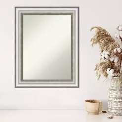 Silver Embossed Frame Wall Mirror