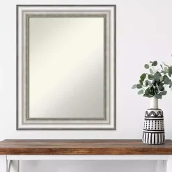 Silver Embossed Frame Wall Mirror