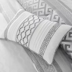 Silver Geometric Stripes 7-pc. King Comforter Set