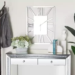 Silver Glass Frame Wall Clock