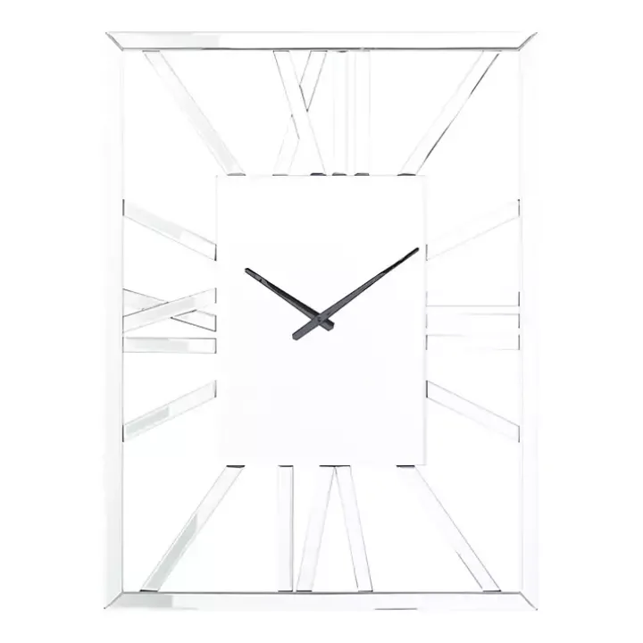 Silver Glass Frame Wall Clock
