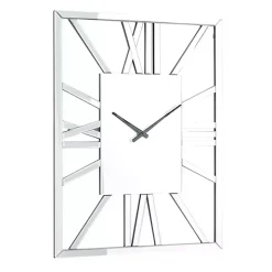 Silver Glass Frame Wall Clock