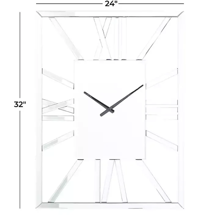 Silver Glass Frame Wall Clock