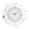Silver Glass Mirror Abstract Wall Clock