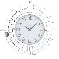 Silver Glass Mirror Abstract Wall Clock