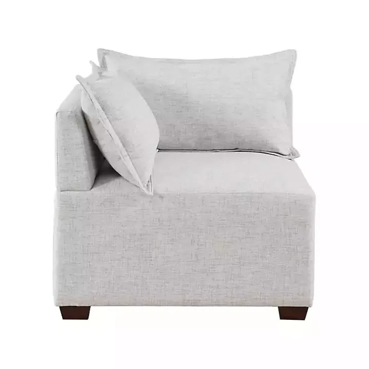 Silver Gray Modular Corner Accent Chair