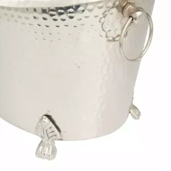 Silver Hammered Metal Footed Wine Bucket