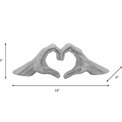 Silver Hand Heart Figurine