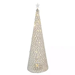 Silver Jeweled Pre-Lit Christmas Tree