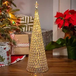 Silver Jeweled Pre-Lit Christmas Tree