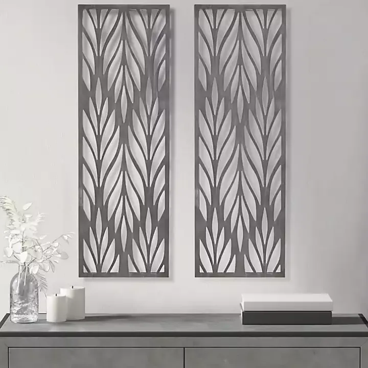 Silver Madison Park Florian Wall Plaques, Set of 2