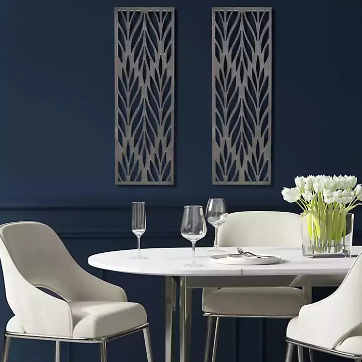 Silver Madison Park Florian Wall Plaques, Set of 2