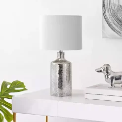 Silver Mercury Glass Cylinder Table Lamp