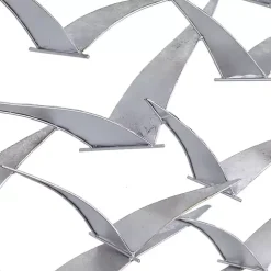 Silver Metal Flock of Birds Wall Plaque