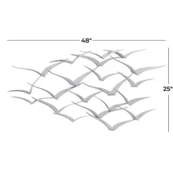 Silver Metal Flock of Birds Wall Plaque