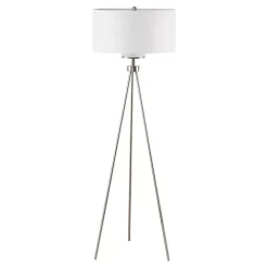 Silver Metal Tripod Floor Lamp