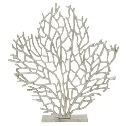 Silver Metallic Coastal Branch Statue