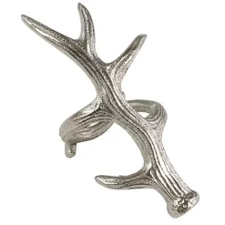 Silver Reindeer Antler Napkin Rings, Set of 4