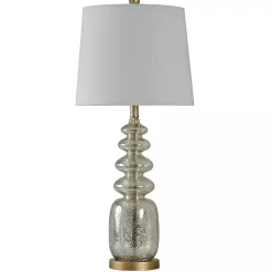 Silver Rounded Mercury Glass Table Lamp