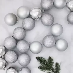Silver Shatterproof Ball Ornaments, Set of 32