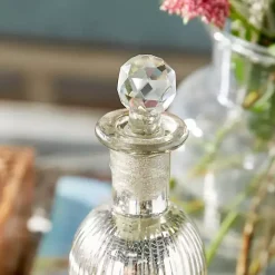 Silver Soda Lime Glass Bottle Vases, Set of 3