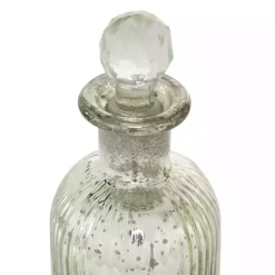 Silver Soda Lime Glass Bottle Vases, Set of 3