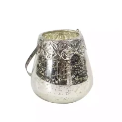 Silver Speckled Votive Candle Holders, Set of 3