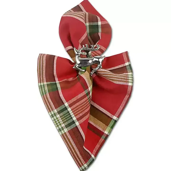 Silver Stag Napkin Rings, Set of 6