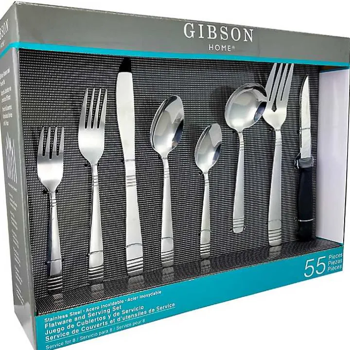 Silver Stainless Steel 55-pc. Flatware Set