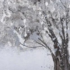 Silver Tree Rice Paper Framed Art Print