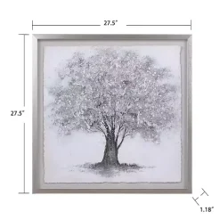 Silver Tree Rice Paper Framed Art Print