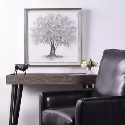 Silver Tree Rice Paper Framed Art Print