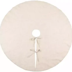 Simple Beige Linen Blend Tree Skirt, 56 in.