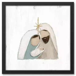 Simple Nativity Christmas Framed Wall Plaque