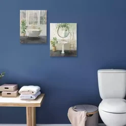 Simple Pleasures Bath Canvas Art Prints, Set of 2