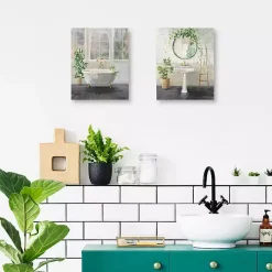 Simple Pleasures Bath Canvas Art Prints, Set of 2