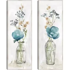 Simply Blue Framed Canvas Art Prints, Set of 2