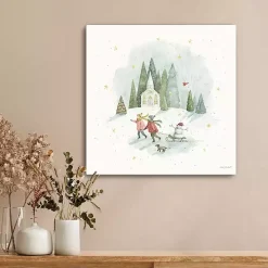 Skating Winter Wonderland Canvas Art Print