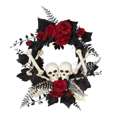 Skeleton and Roses Wreath