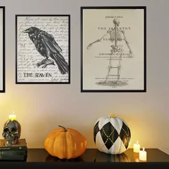 Skeleton Back Framed Halloween Wall Art