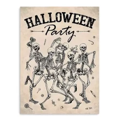 Skeleton Halloween Party Canvas Art Print