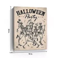 Skeleton Halloween Party Canvas Art Print