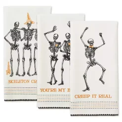 Skeletons Printed Assorted Dishtowels, Set of 3