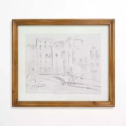 Sketched City Street Framed Art Print