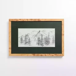 Sketched Snowscape Framed Art Print