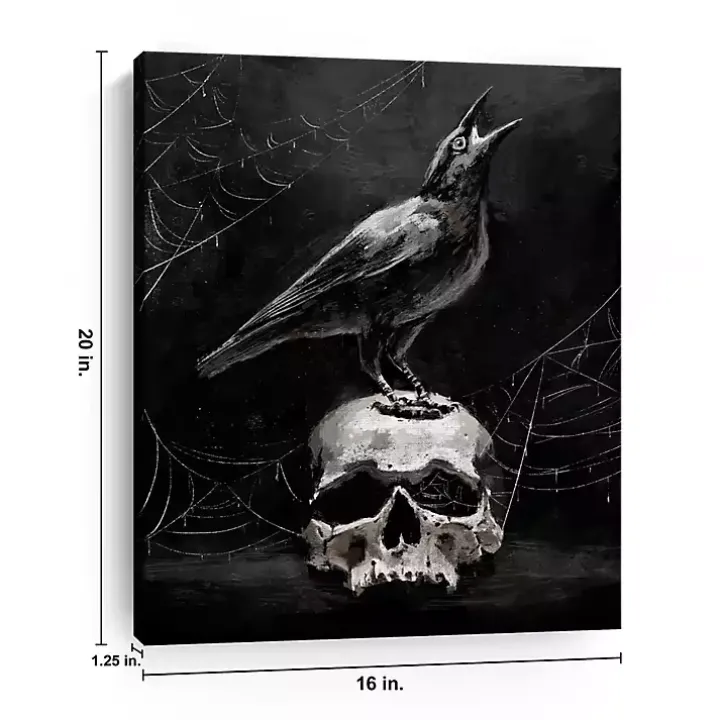 Skull & Raven Canvas Art Print, 16x20