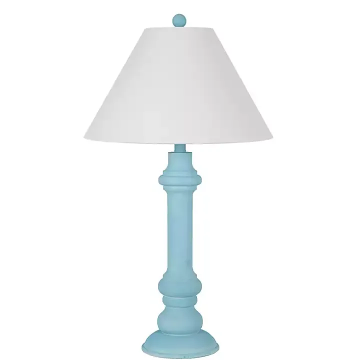 Sky Blue Coastal Ariel Table Lamps, Set of 2
